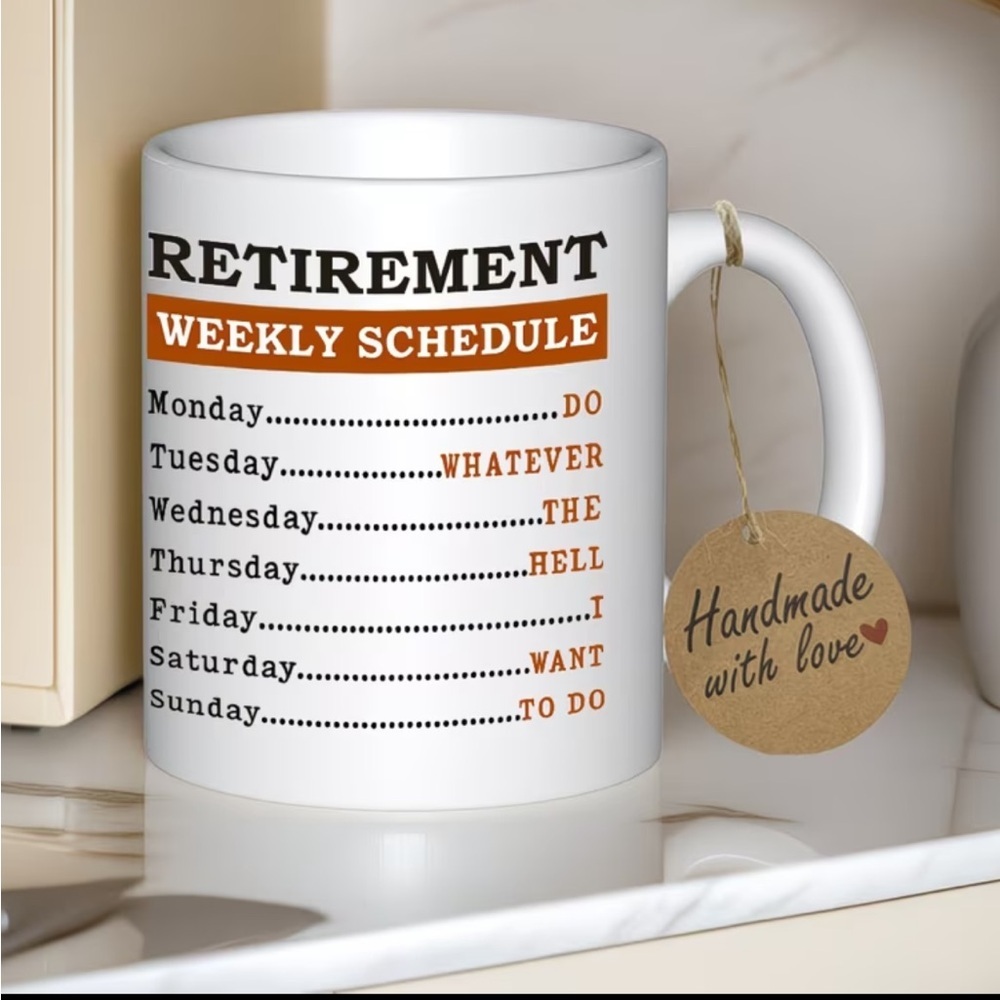 Retirement Weekly Schedule Mug